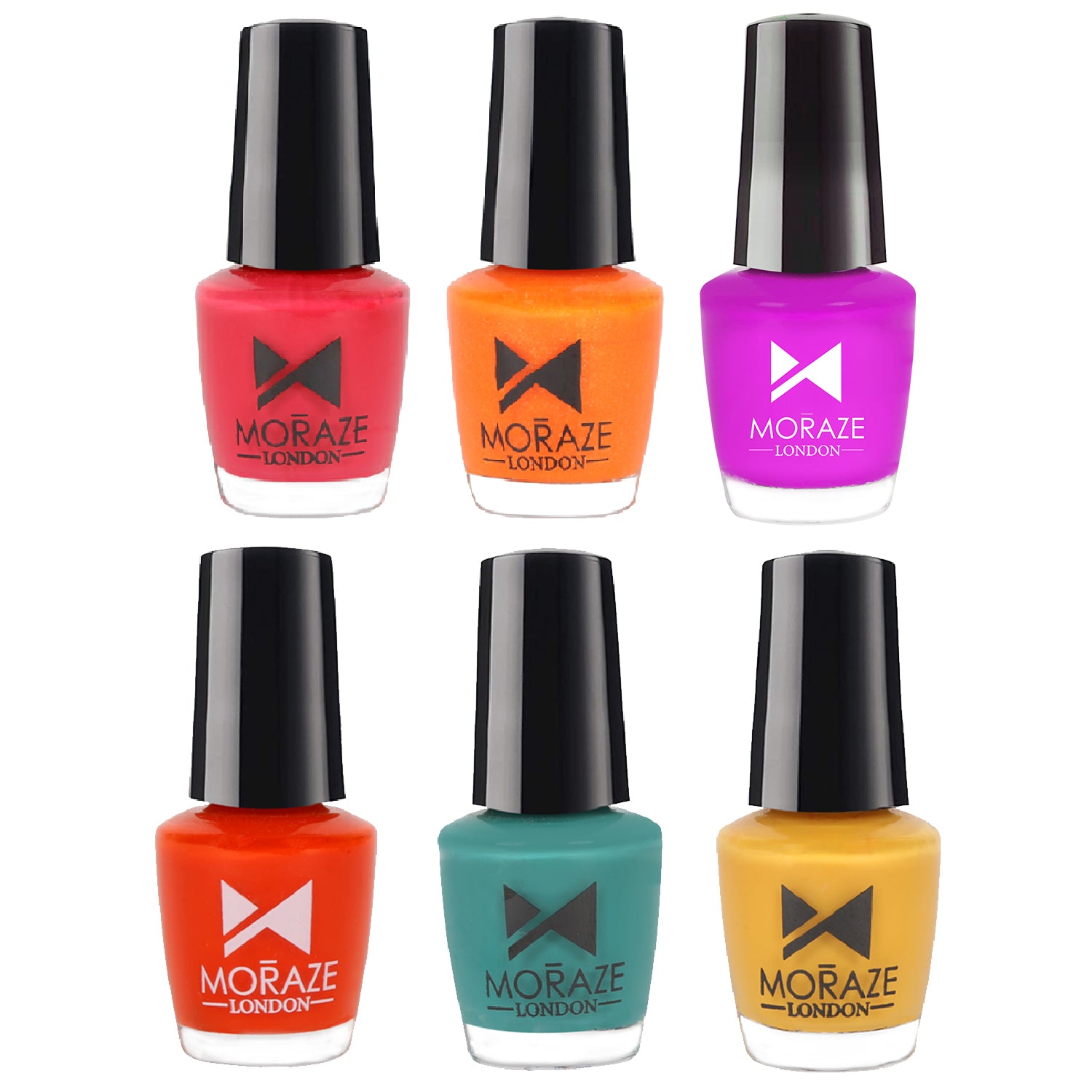 Moraze Premium Pack of 6 Glossy Mini Nail Paints | 5 ML Each