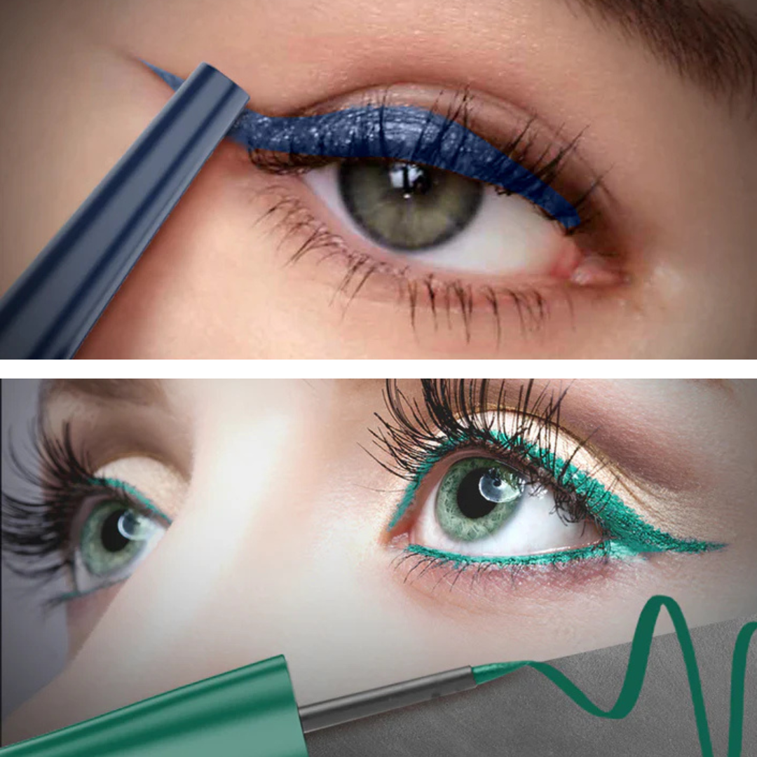 3 Glamorous Glittery Eyeliners Kit (Green, Black, Blue)