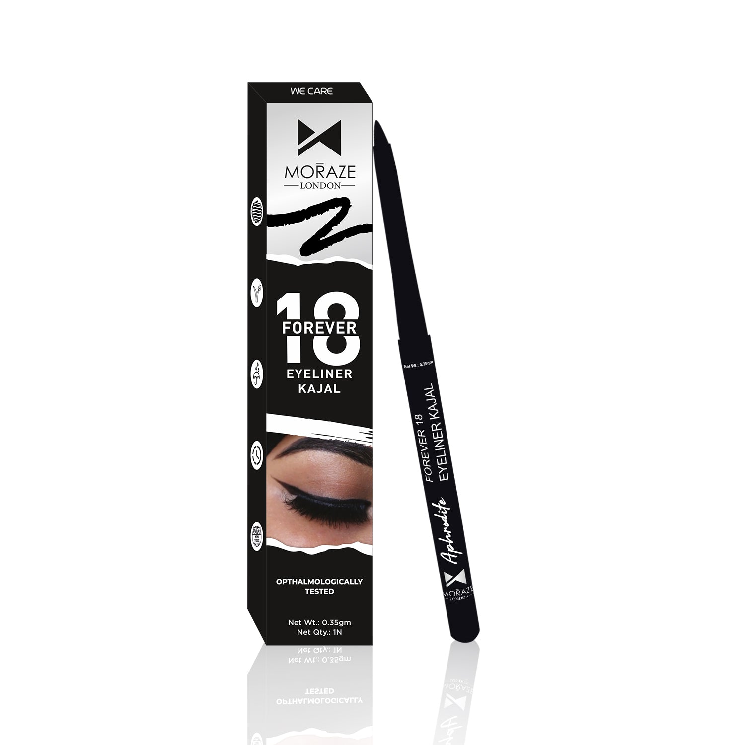Moraze Combo Pack of 2 Kajal Smudge Proof Long Lasting Waterproof Intense Black Kajal One Stroke Highly Pigmented Kajal 0.7 GM
