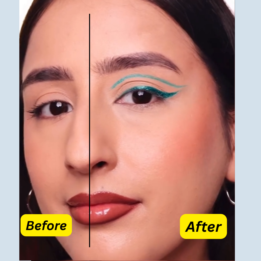 3 Glamorous Glittery Eyeliners Kit (Green, Black, Blue)