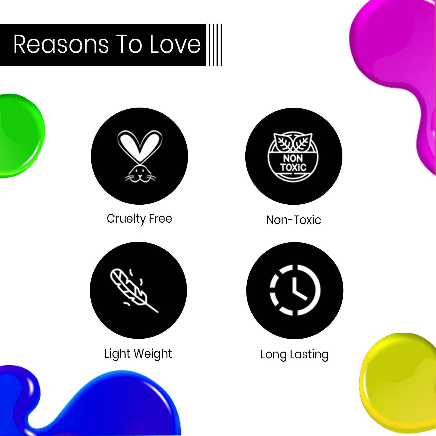 Neon Pack of 5 Nail Paints - 5ml each