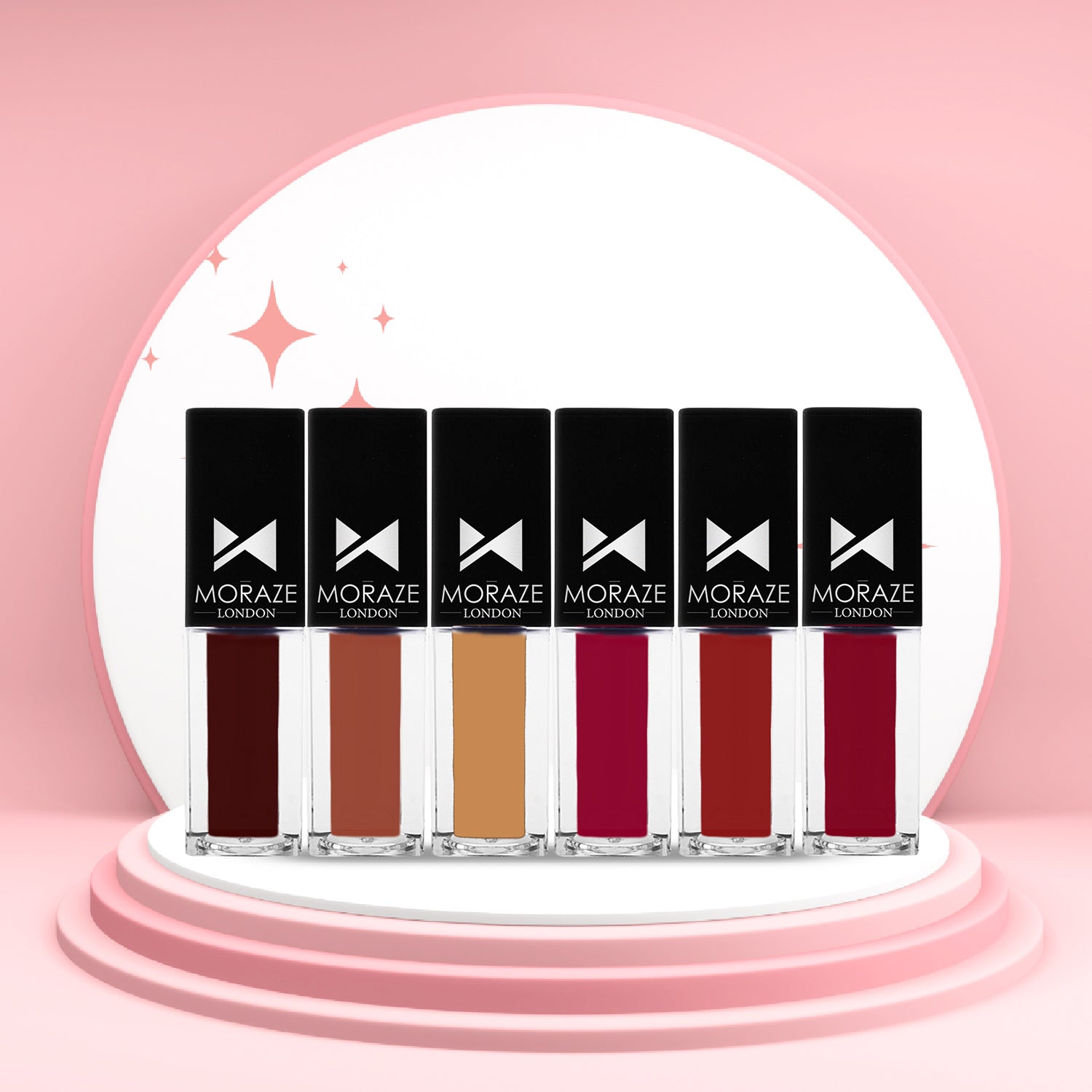 Moraze Pack 6 Transfer Proof Mini Matte Liquid Lipstick - 3.5ML Each