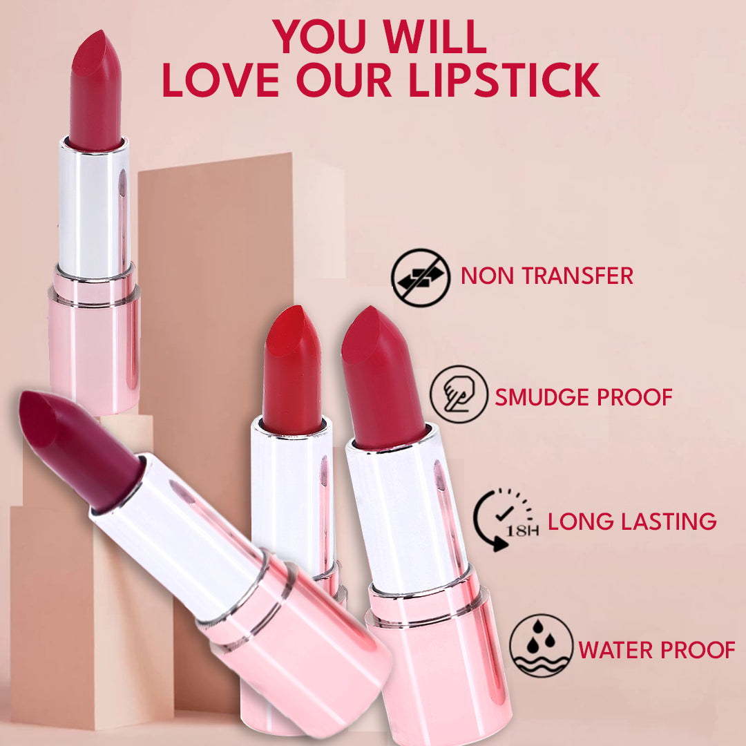 Moraze Matte Lipstick Trio – Bold & Moisturizing