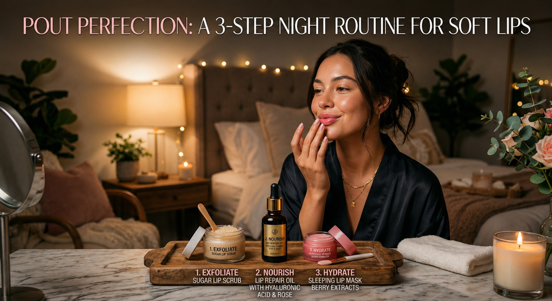 Pout Perfection: A 3-Step Night Routine for Soft Lips
