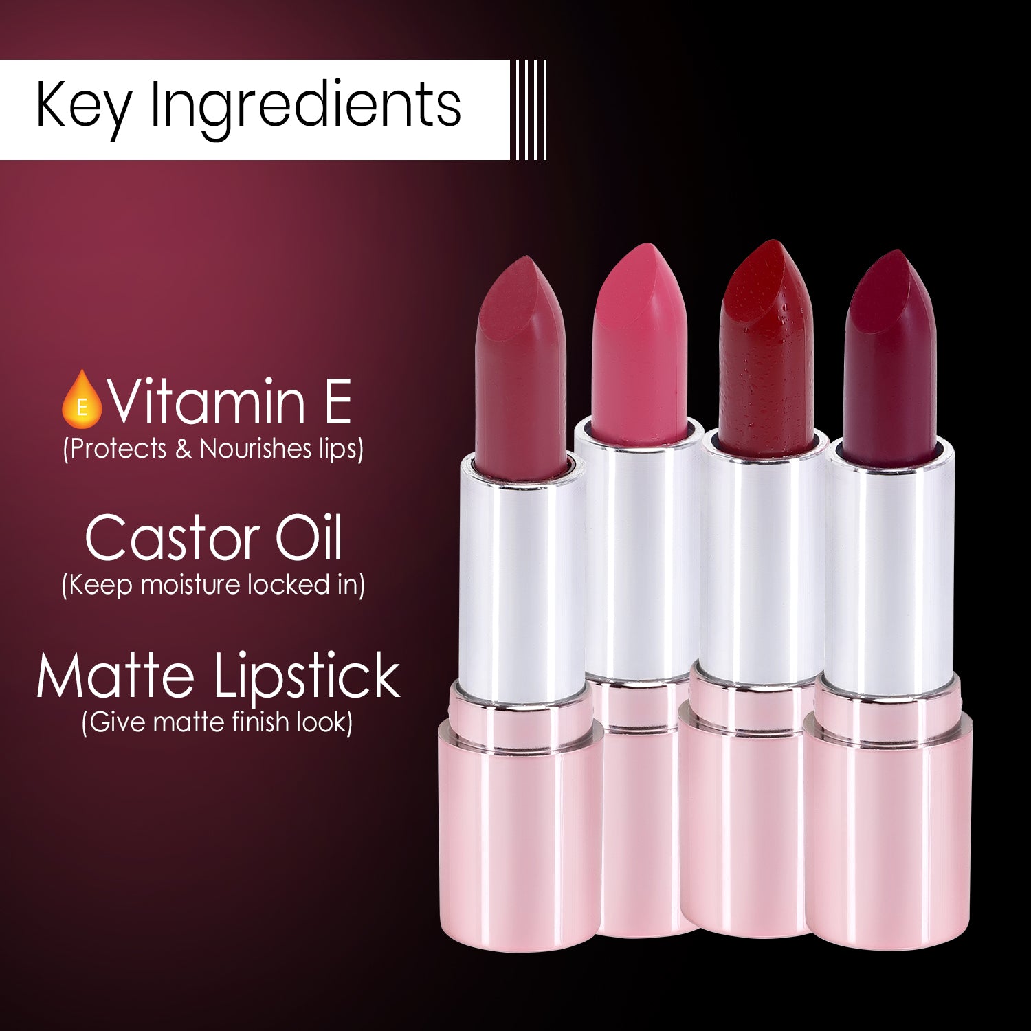 Women Long-Lasting 8-12 Hours Matte Stick Lipstick