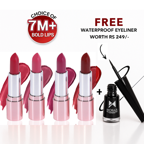 4 Glamorous Lipstick Kit - SPF 25 + FREE Waterproof Eyeliner!!