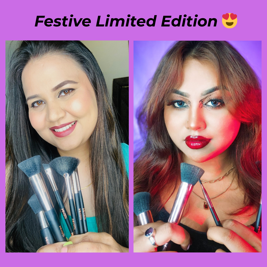Ultra Soft Set of 6 Premium Makeup Brushes. (FREE Eyeshadow Palette + Blender)