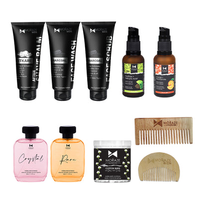 Moraze Grooming & Fragrance Kit – 2 Perfumes, Beard Care & Skincare Essentials