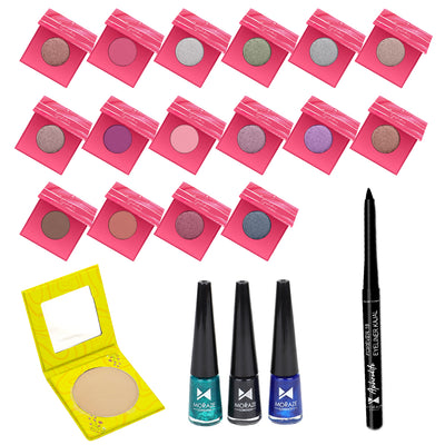 Moraze Eye & Face Makeup Kit – 16 Eyeshadows, Compact, Eyeliners & Kajal