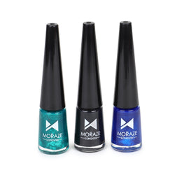 3 Glittery Coloured Eyeliners Kit - Green, Black, Blue - alternate view