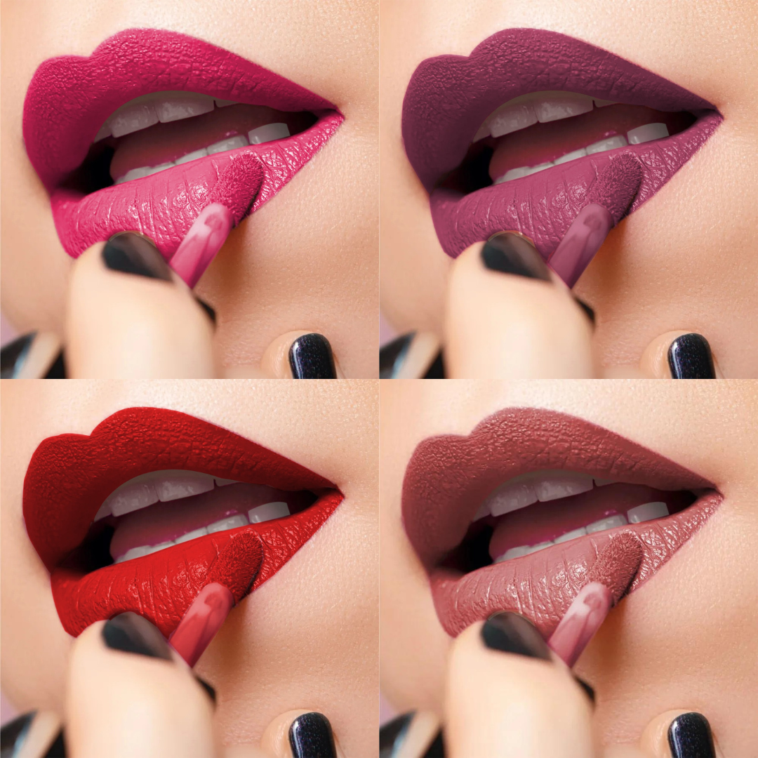 4 Glamorous Liquid Lipstick Kit + FREE Intense KAJAL
