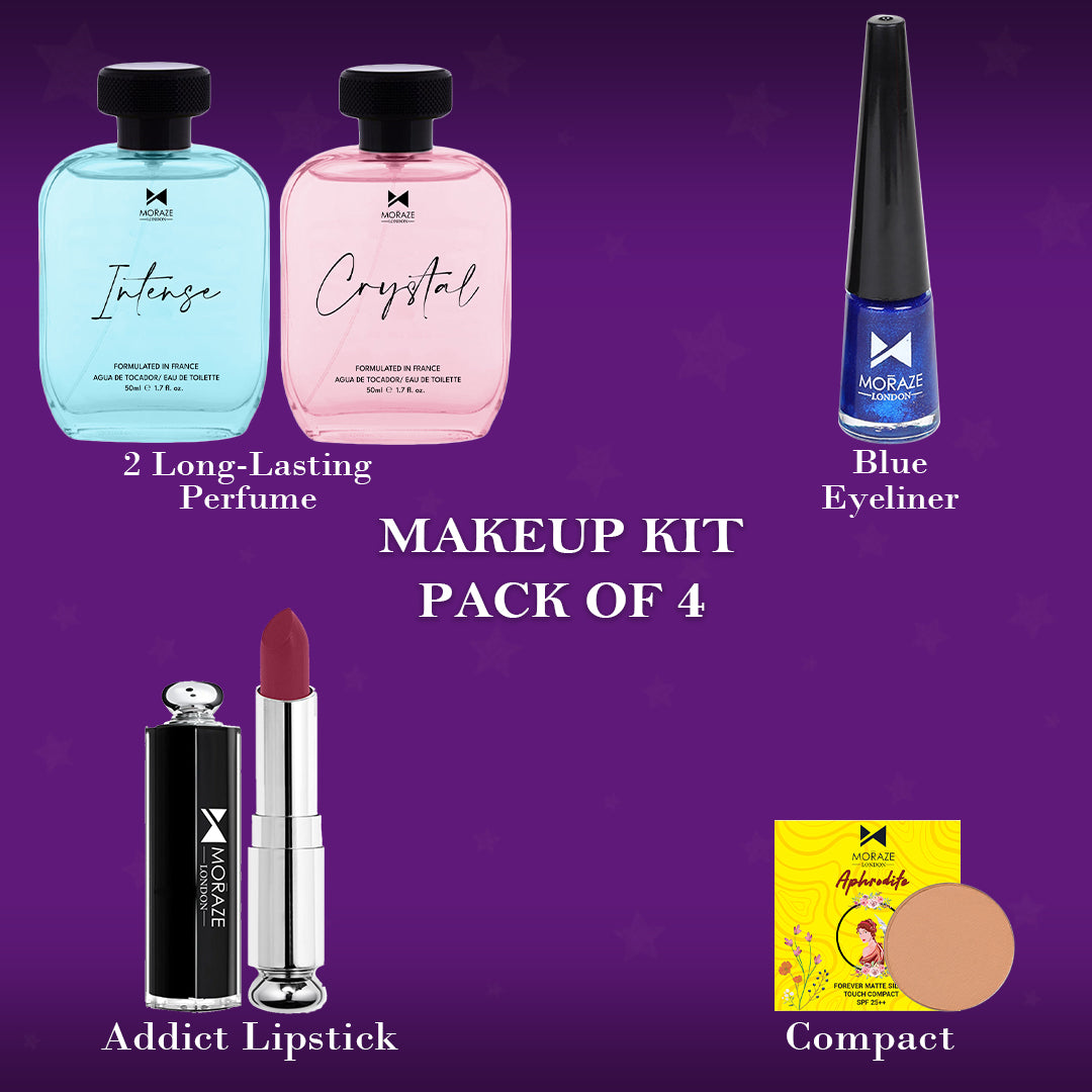 Moraze Slay All Day Glamorous Beauty Essentials with our Festive Makeup kit 2 perfume dior lipstick compact eyeliner Special karwachauth & Diwali Gifts