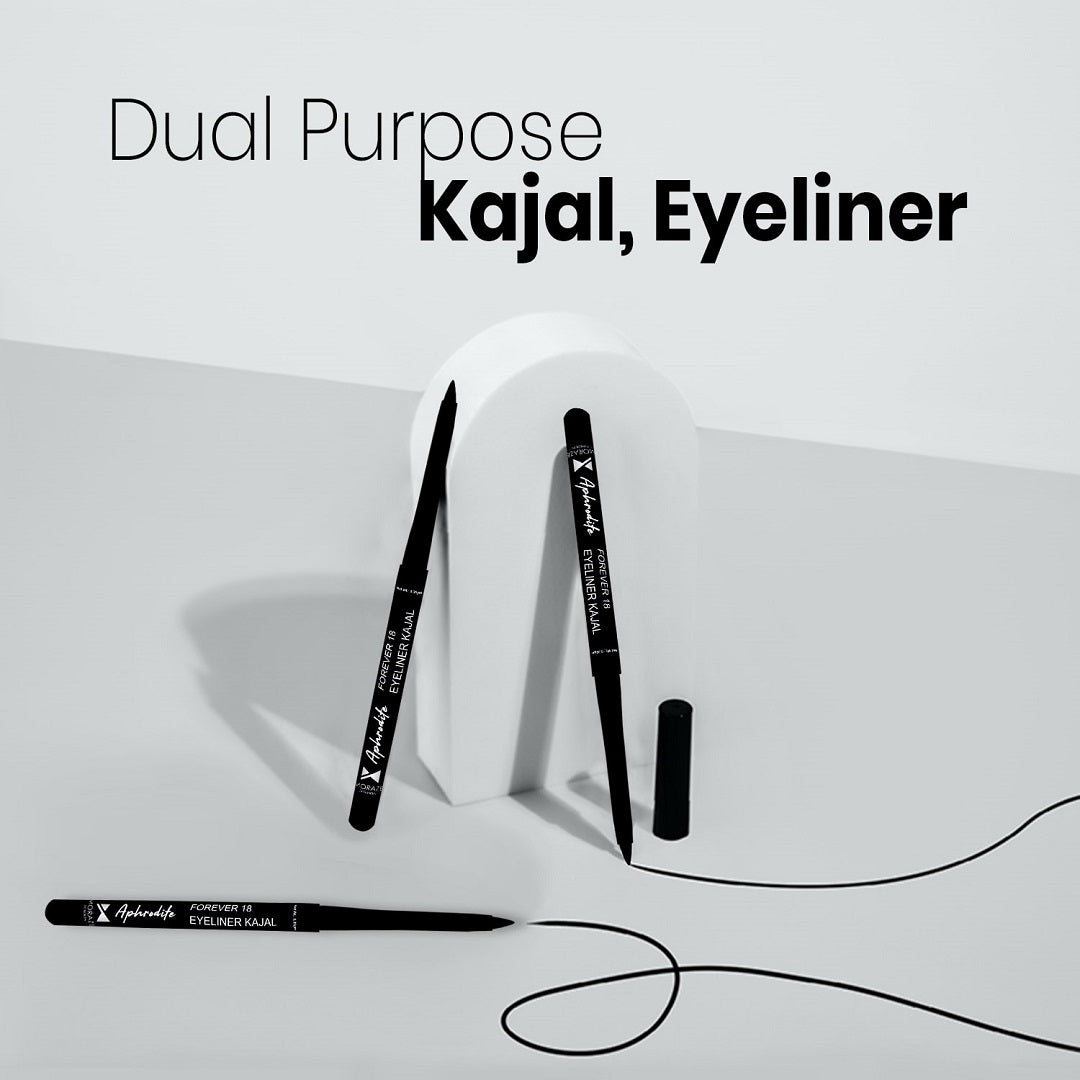 Moraze Eyeliner Cum Kajal For Women, Long Lasting & Smudge Proof, (Pack Of 2)