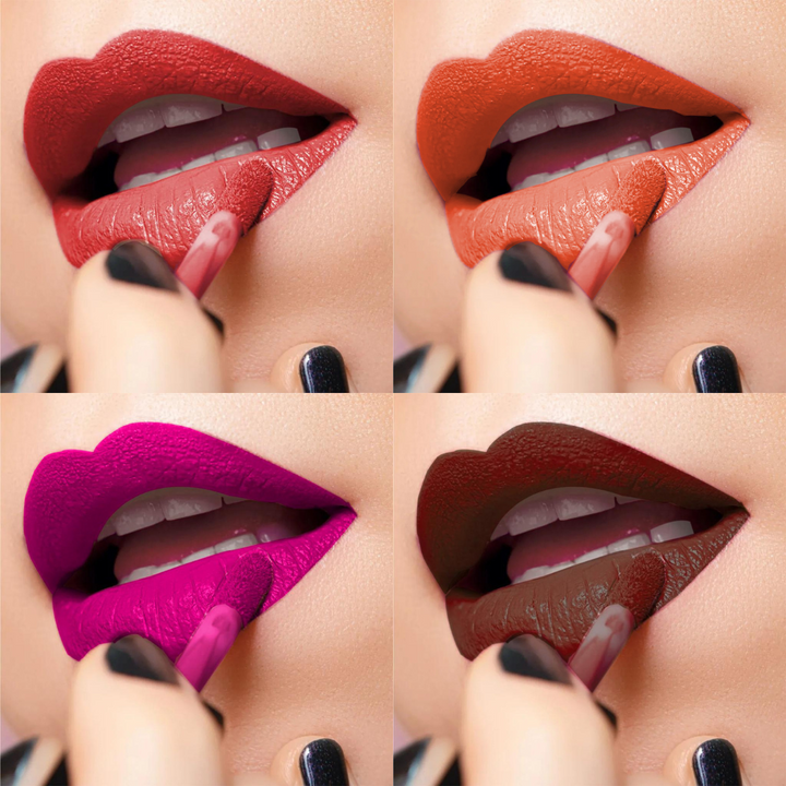 4 Glamorous Liquid Lipstick Kit + FREE Intense KAJAL