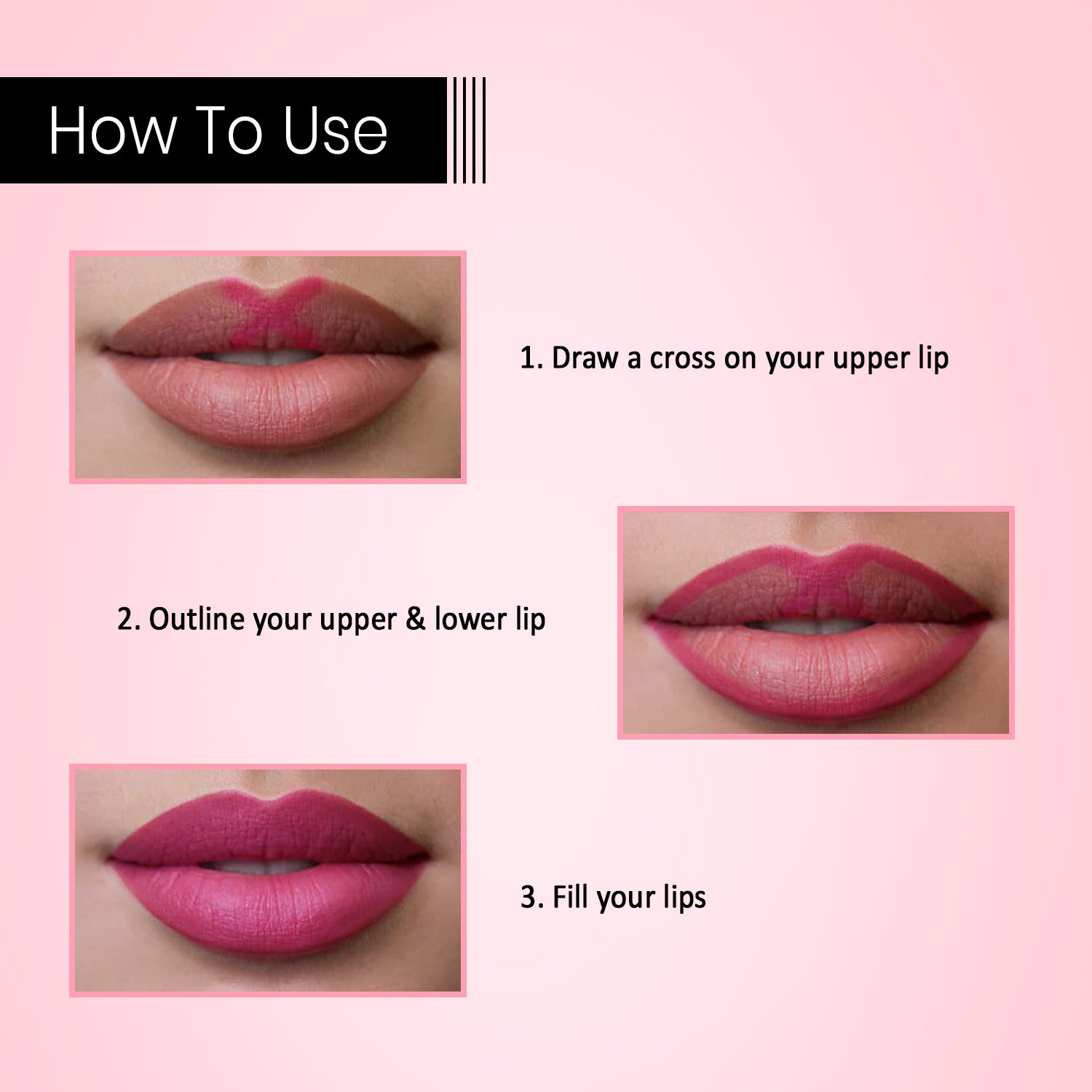 Pack of 6 Long Lasting, Non Flaking Liquid Lipstick