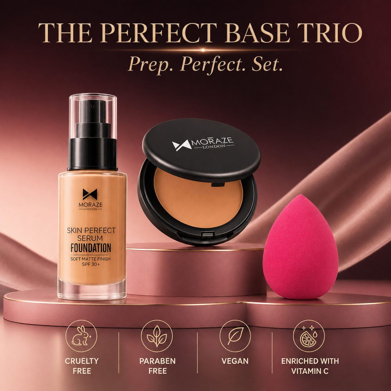 High Coverage Premium Foundation + Compact Powder (Free - Beauty Blender) (Copy)..
