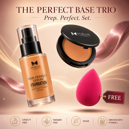 High Coverage Premium Foundation + Compact Powder (Free - Beauty Blender)