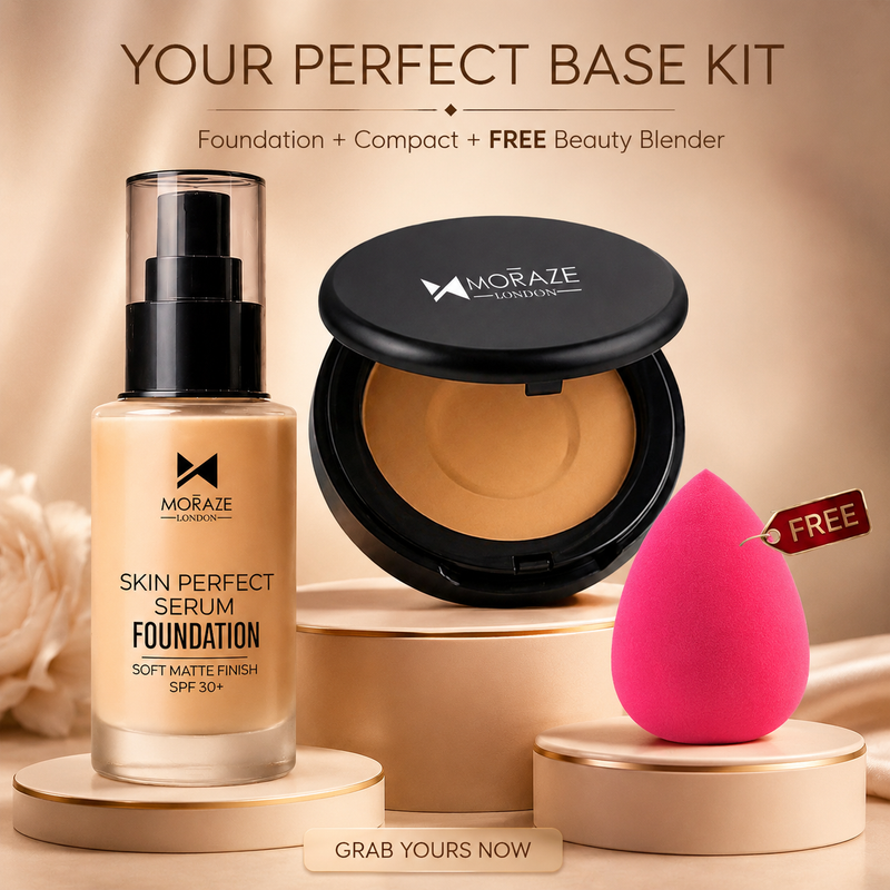 High Coverage Premium Foundation + Compact Powder (Free - Beauty Blender)