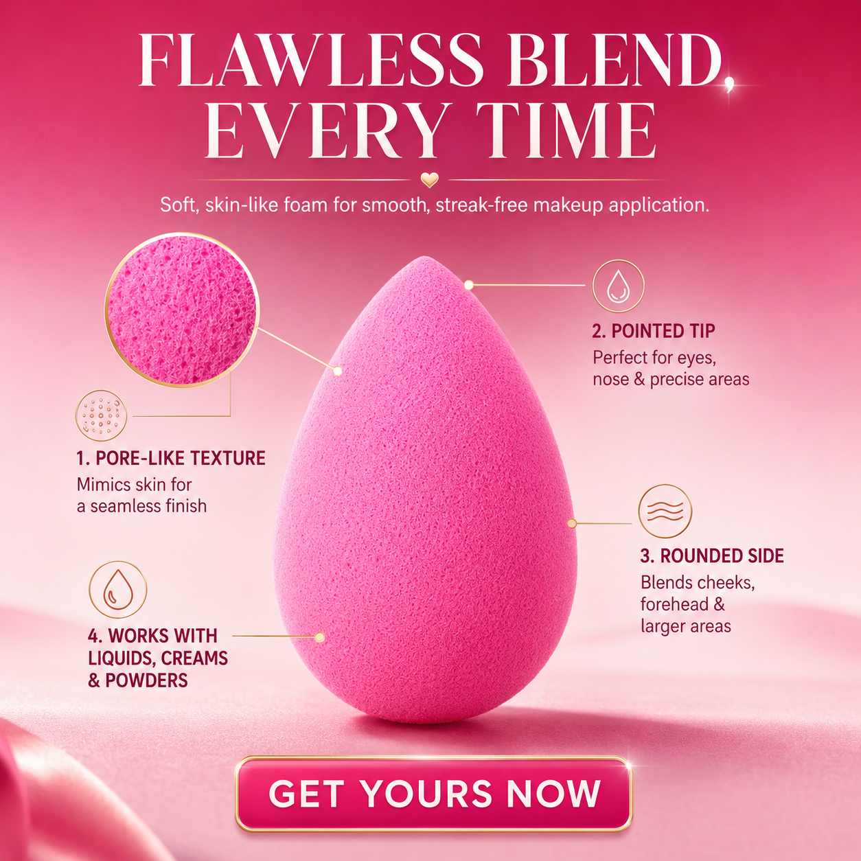 High Coverage Premium Foundation + Compact Powder (Free - Beauty Blender)