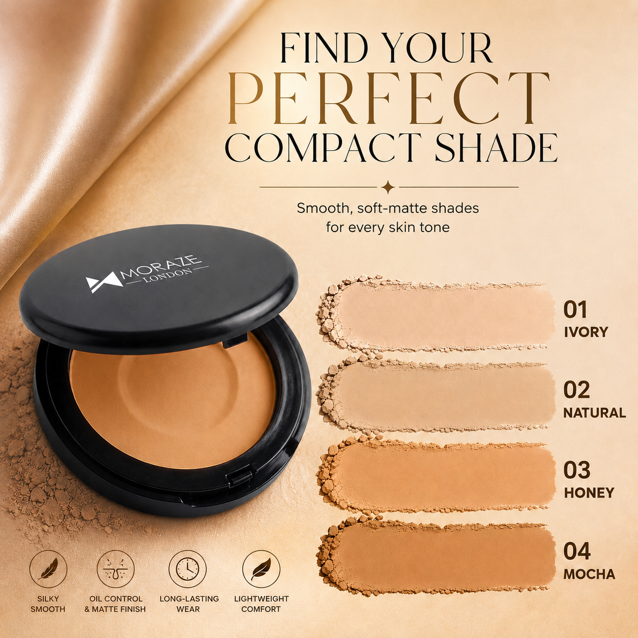 High Coverage Premium Foundation + Compact Powder (Free - Beauty Blender)