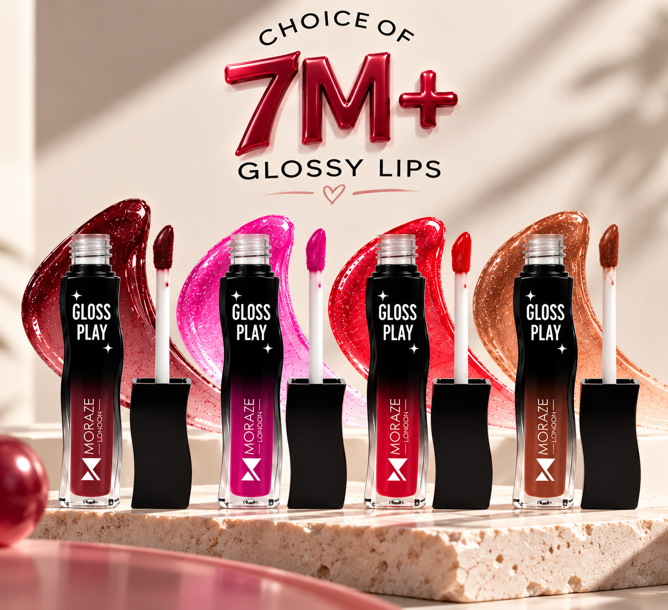 Pack of 4 Hydrating & High Shine lip Glossy Liquid Lipstick