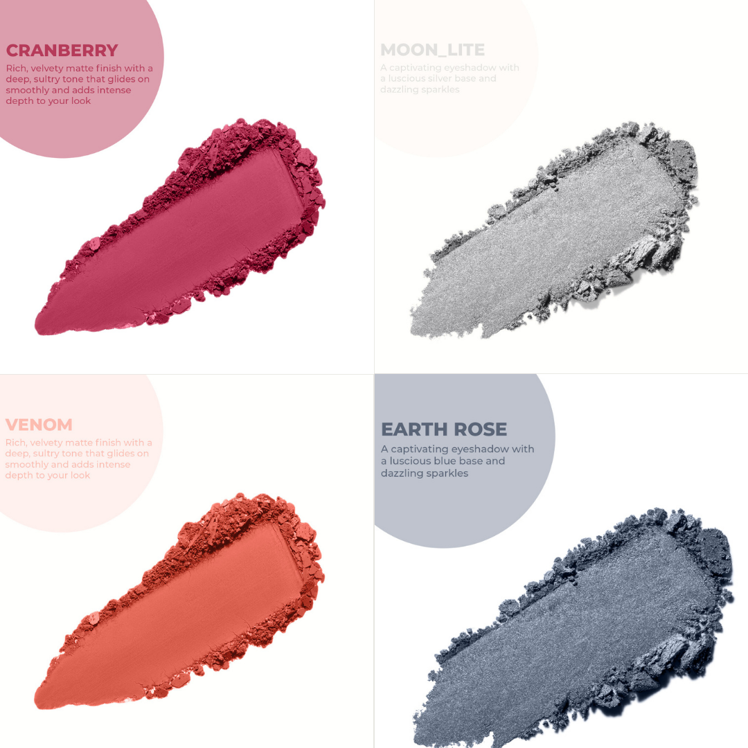 4 Stunning Eyeshadows Combo + Free Eyeliner
