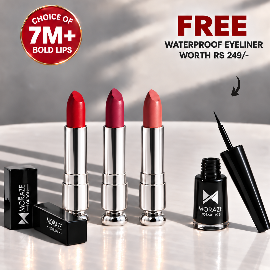 3 Ultra Soft Glossy Matte Lipstick Kit + FREE Waterproof Eyeliner!