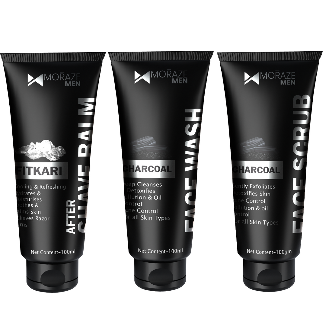 Moraze Men Combo of After Shave Balm, Face Wash & Face Scrub 300 GMS |  Suitable for Men of All Skin Type