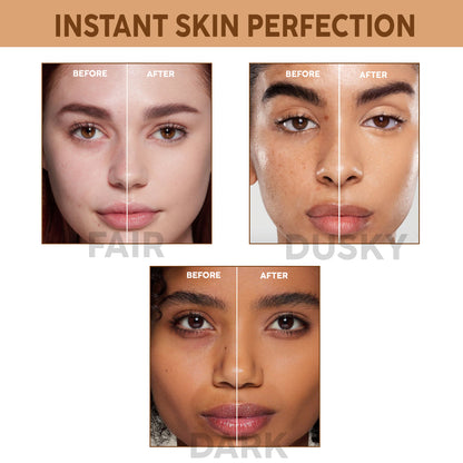 High Coverage Premium Foundation + Compact Powder (Free - Beauty Blender)