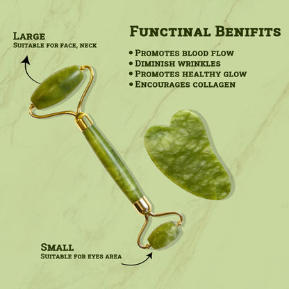 Jade Roller - Face Massager Tool with FREE Gua Sha