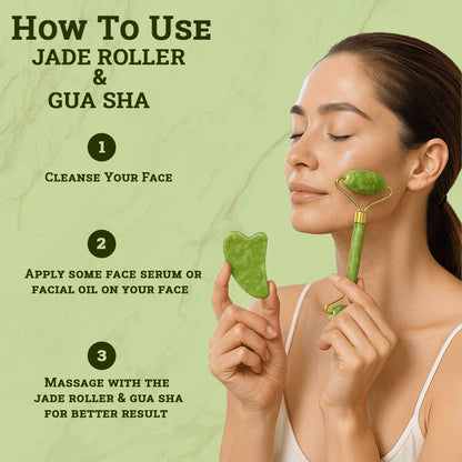 Jade Roller - Face Massager Tool with FREE Gua Sha