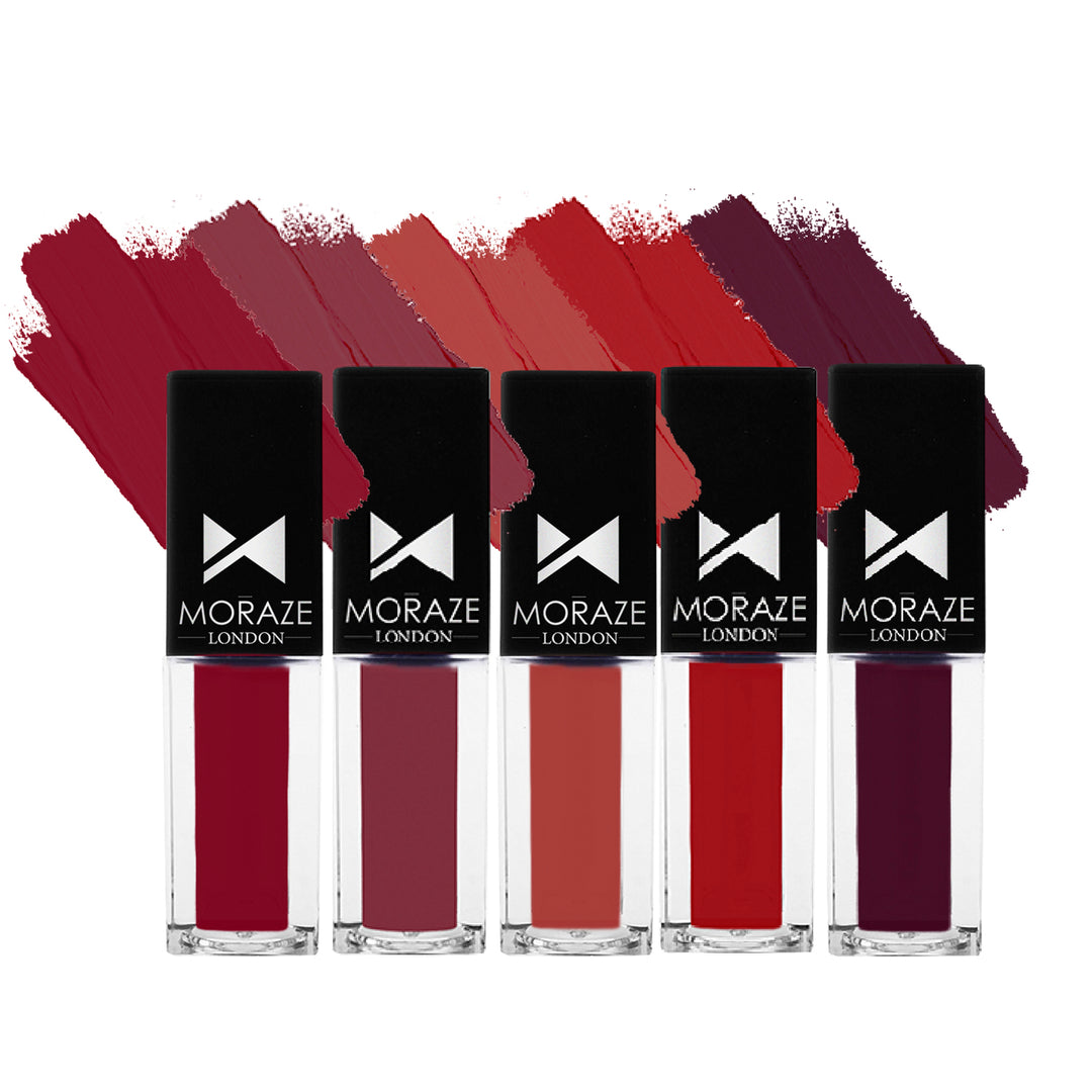 Moraze Pack of 5 Premium Range Of Mini Matte Liquid Lipstick -3.5 ML
