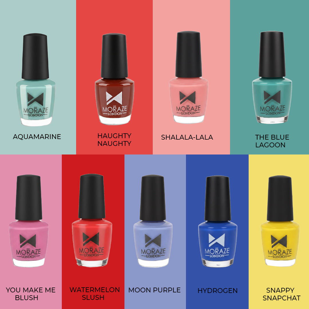 Nail Paint Pack – 10 Highly Glossy Pigmented Shades