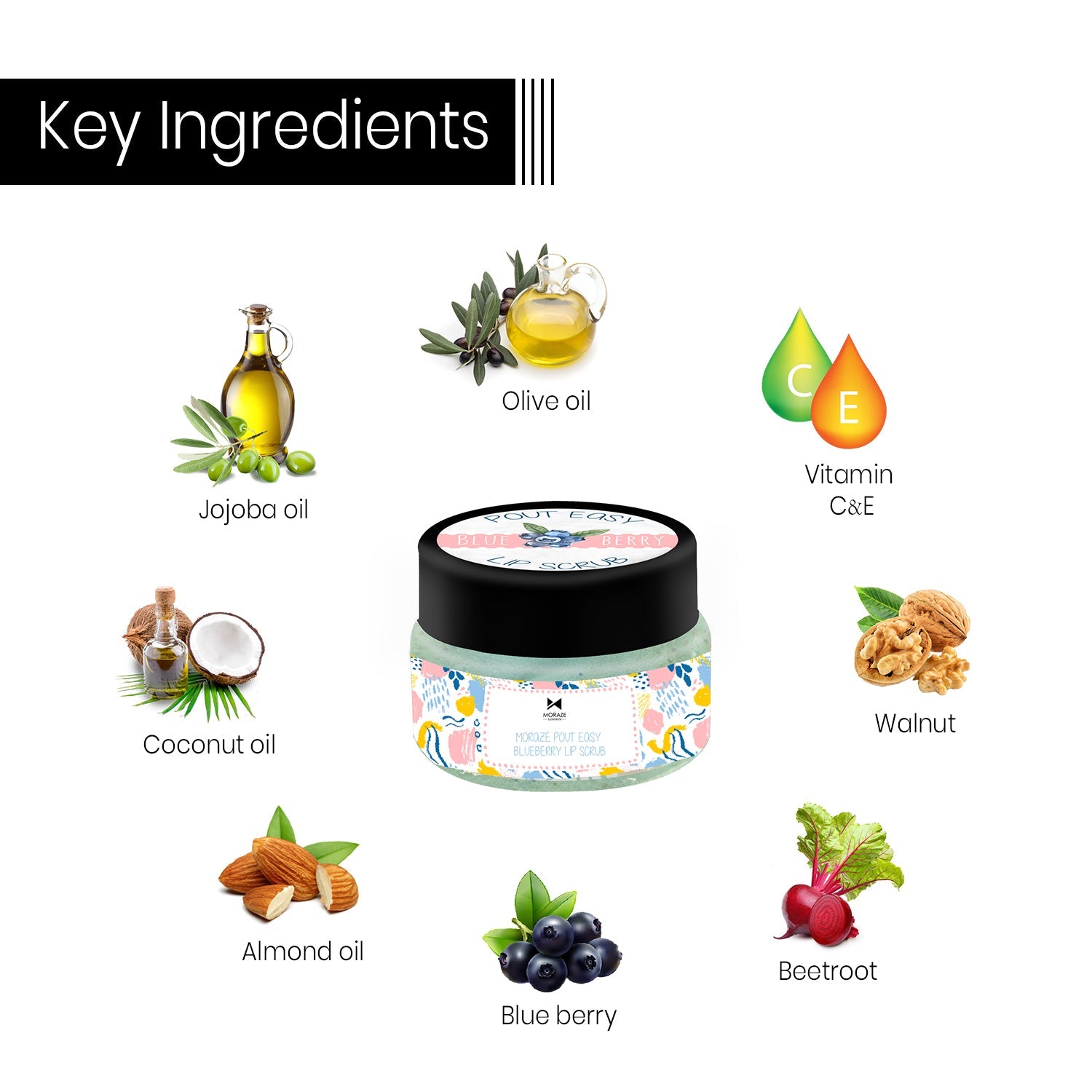 MZ Lip Scrub Blueberry Moraze Cosmetics