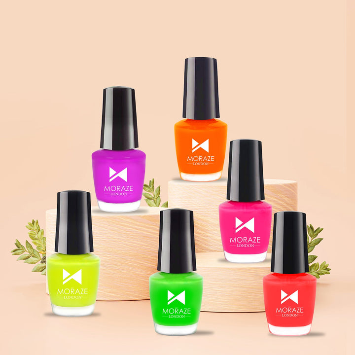 MZ pack of 6 Neon nail Polish