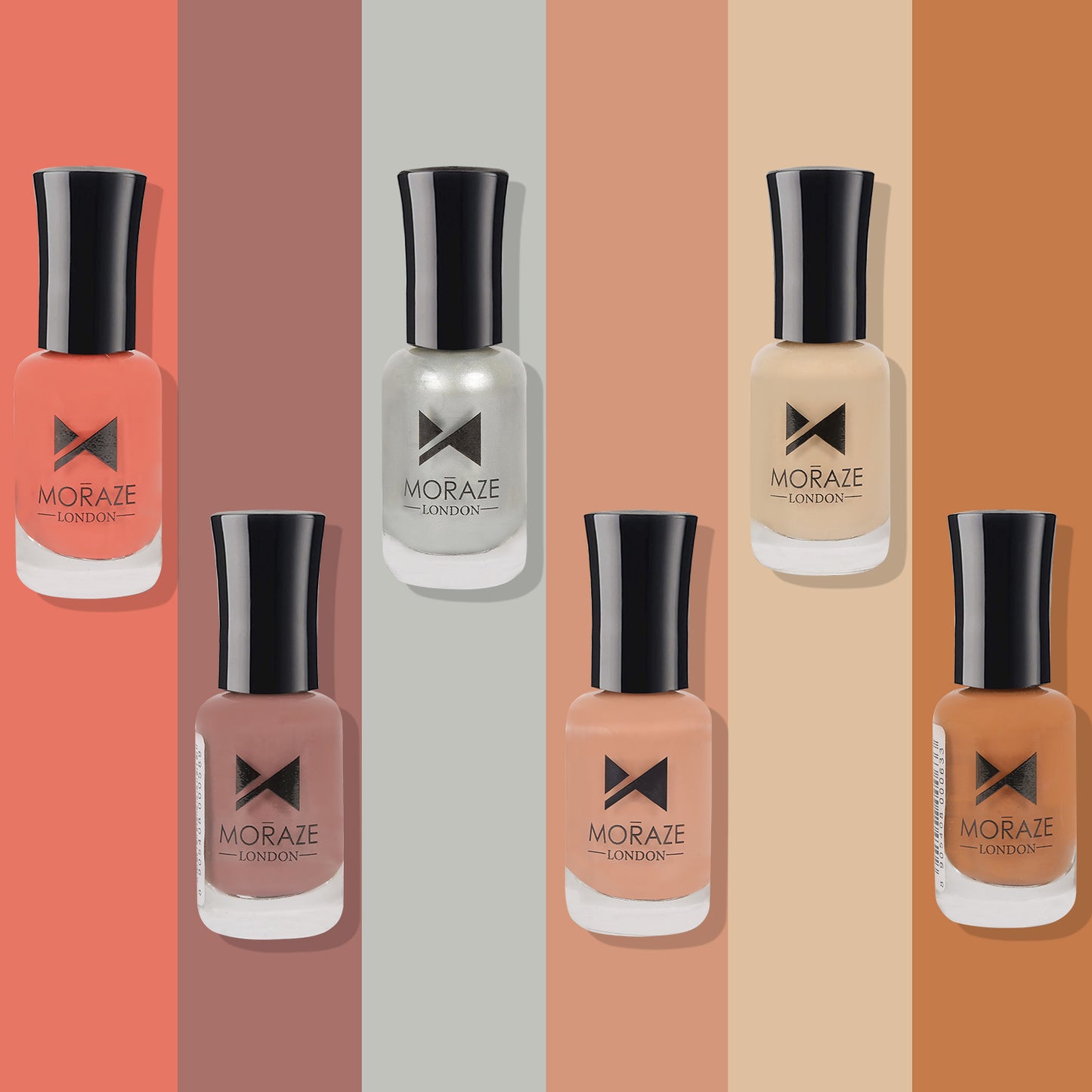 Moraze pack of 6 Nude nail Polish