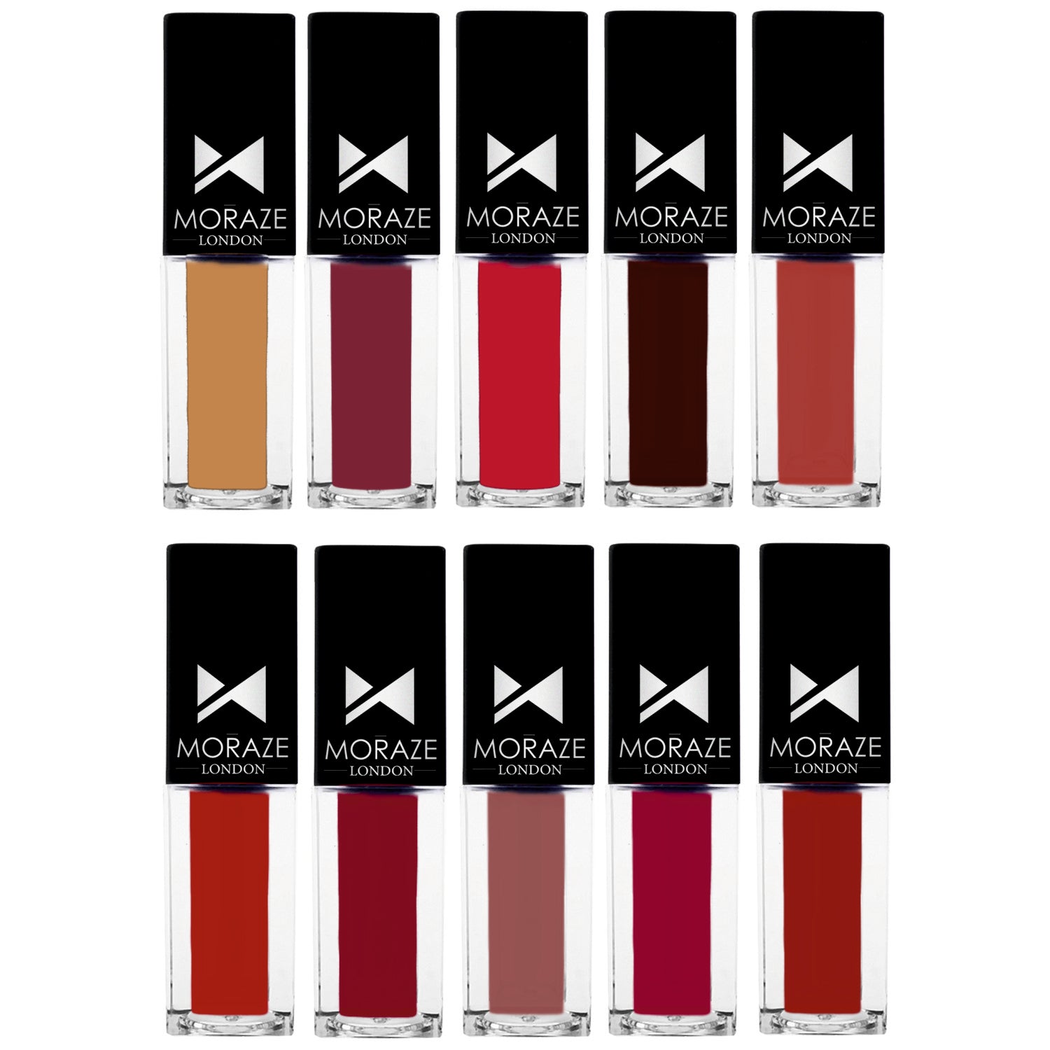 Moraze Pack of 10 Mini Matte Transfer proof Liquid Lipstick - 3ML each